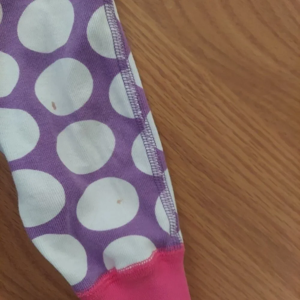 Hanna Andersson 100% organic cotton baby zip sleeper Purple Pink Dot 9-18 Months
